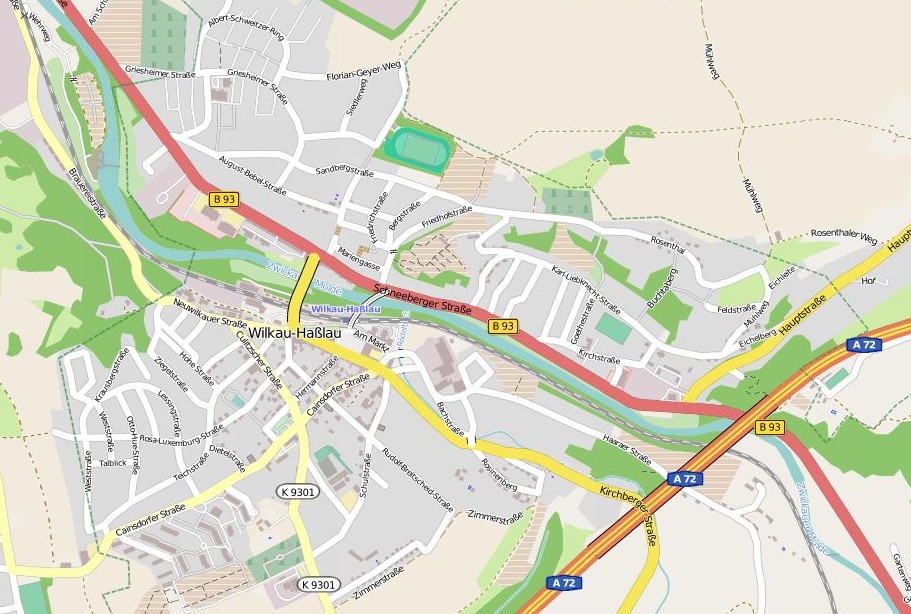Wilkau-Haßlau in OpenStreetMap